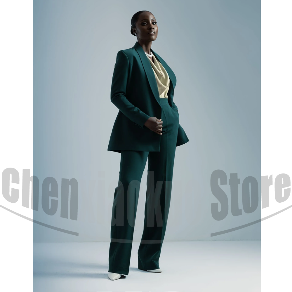 Women Formal Wear With Tie - レディーススーツ ベルト付きブレザー＆ワイドレッグパンツ 2ピース エレガント フォーマル ビジネス