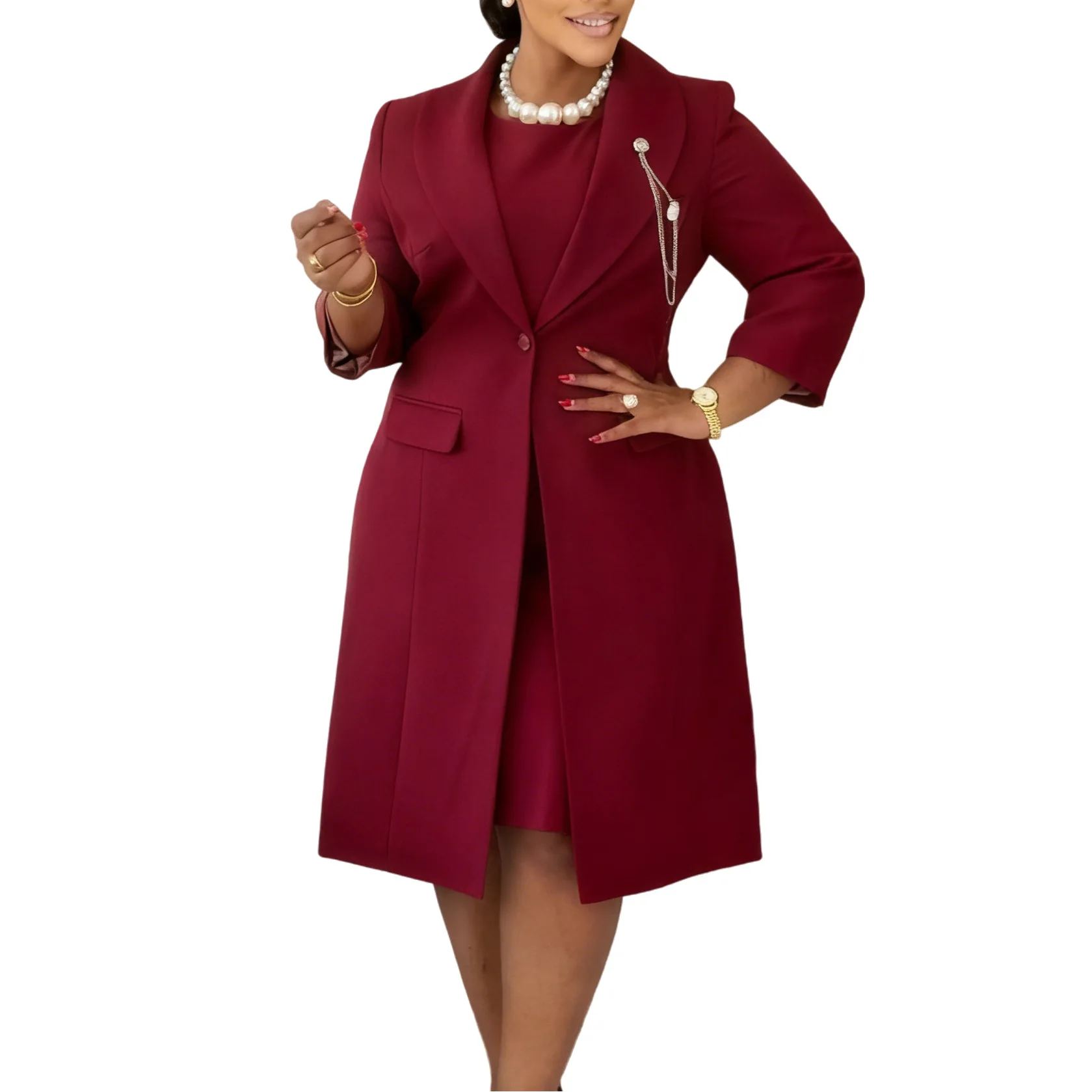 オフィスレディー向けエレガントなツーピースセット、ブレザーコ - Women Formal Wear Dubai のレビューと価格