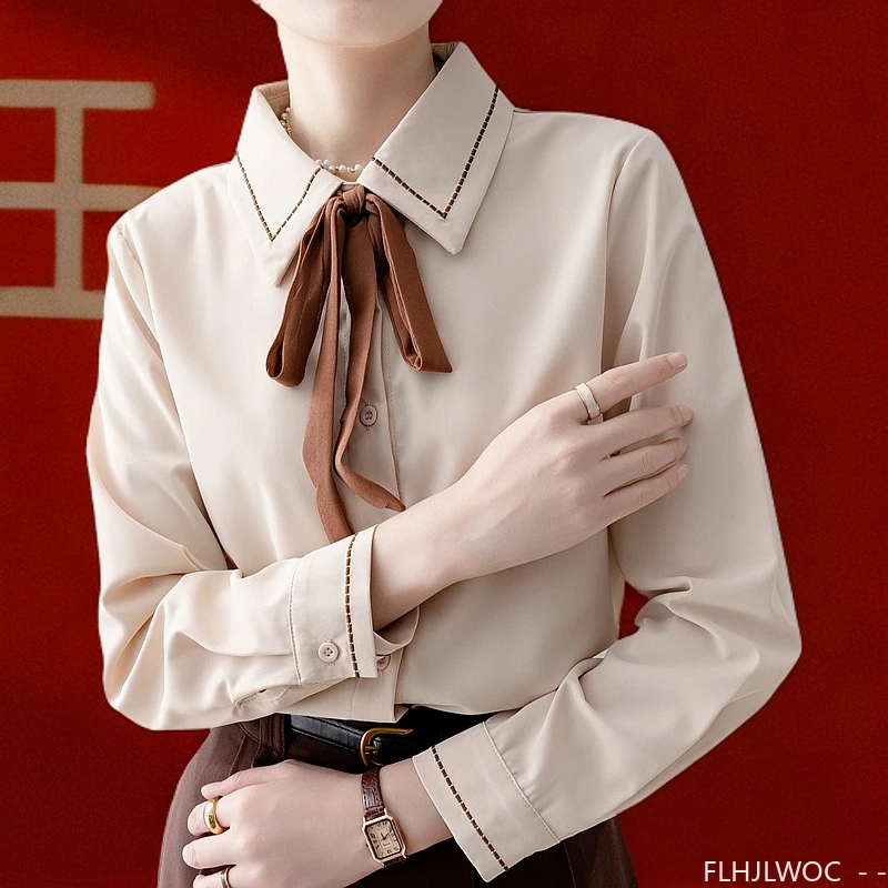 女性用シングルブレスト蝶ネクタイフォーマルブラウス、ピーター - Women Formal Wear White Shirt のレビューと価格