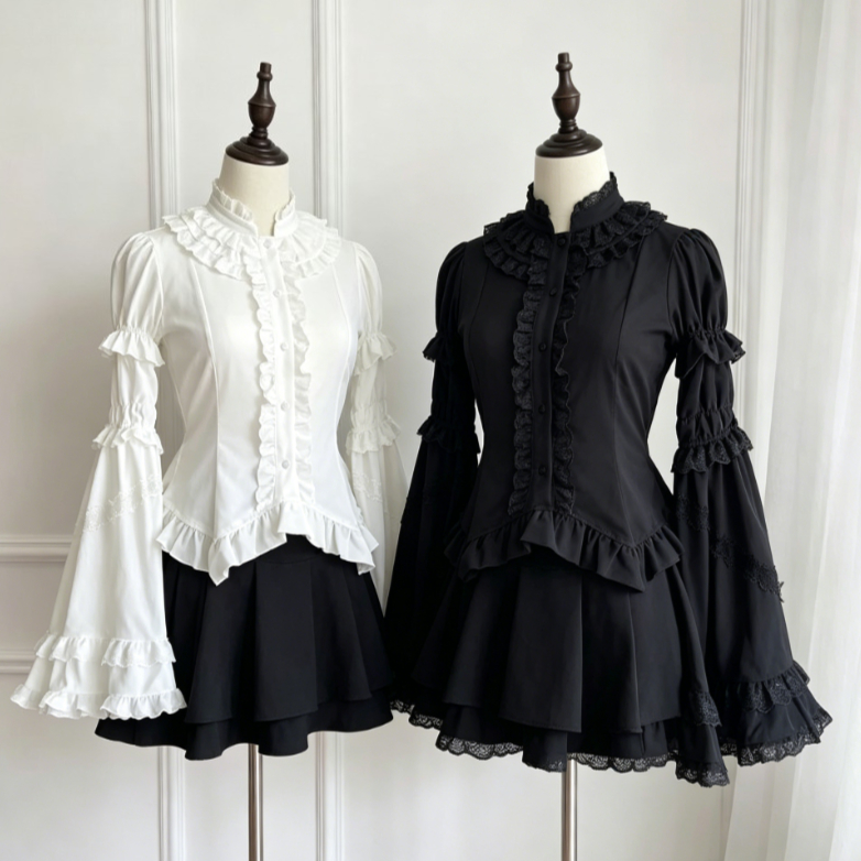 日本のロリータブラウス女性かわいい原宿 JK スタイルリボン - Women Formal Blouses For Evening Wear のレビューと価格