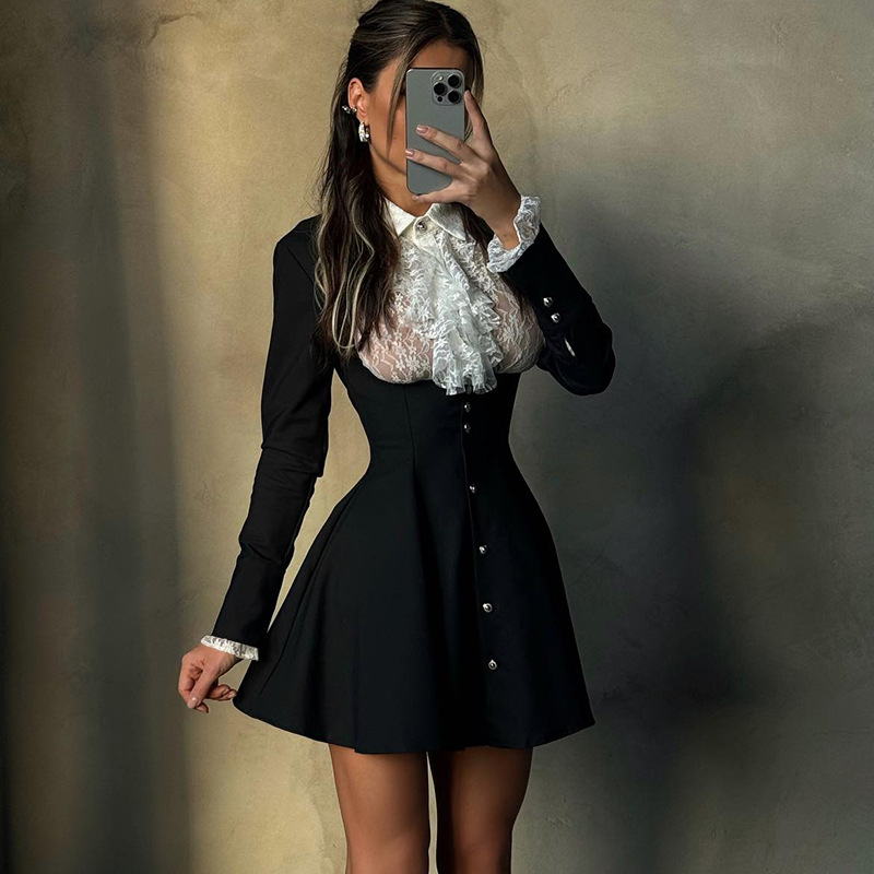 秋の女性スーツスカートセット 2 ピース白シャツ + 黒ウエ - Women Formal Wear White Shirt のレビューと価格