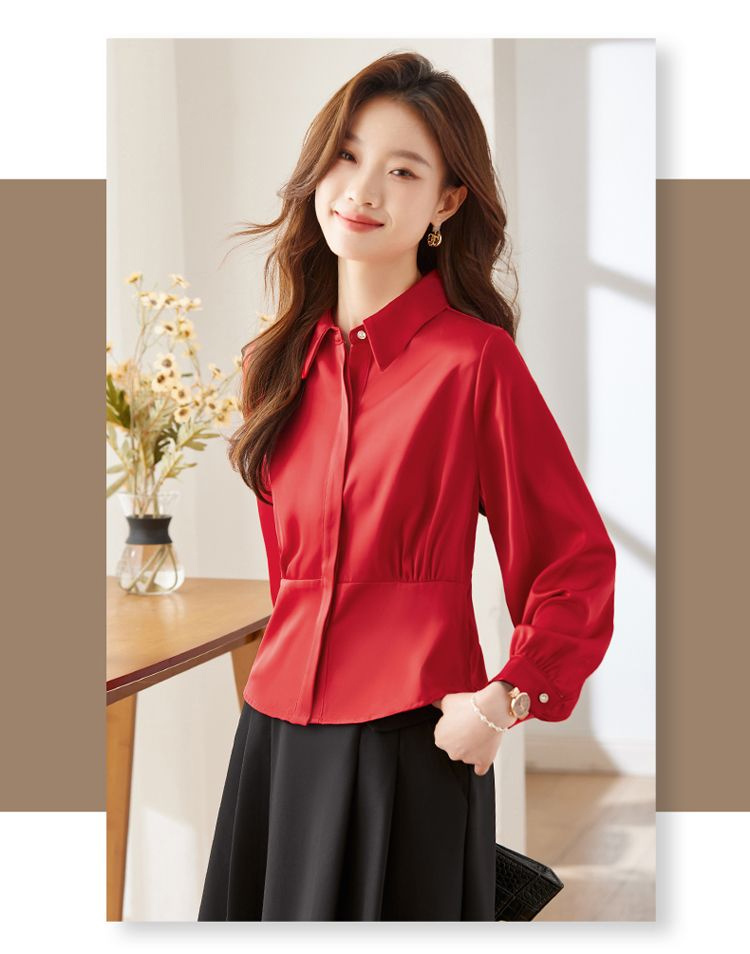 長袖シャツレディースコットンフリルリラックスフィットコテージ - Women Formal Blouses For Evening Wear のレビューと価格