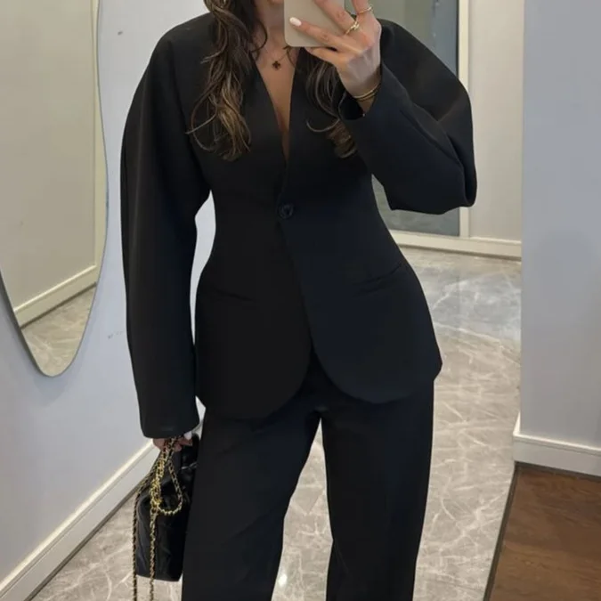 2025年新作 レディース ブラック Vネック ウエストタイ - Women Formal Wear With Tie のレビューと価格