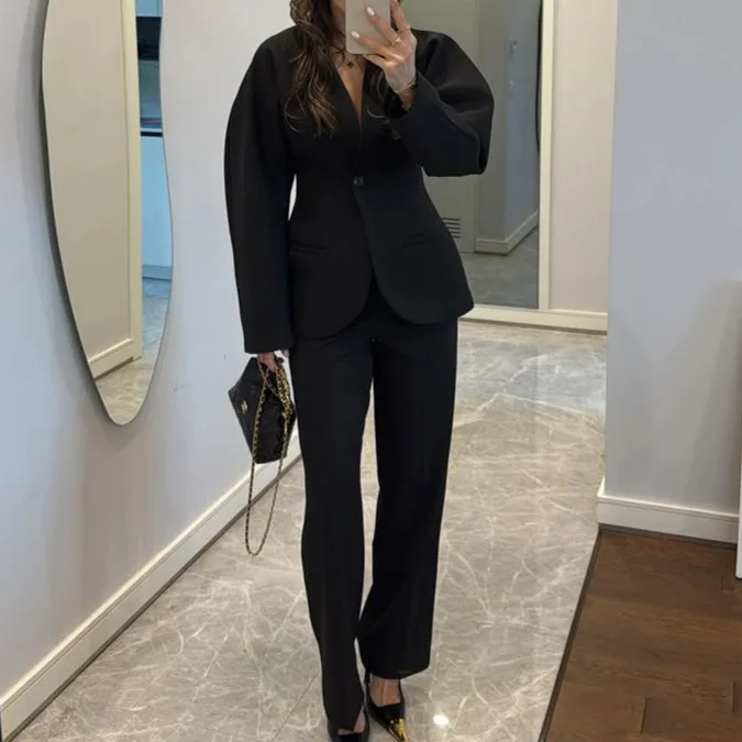 2025年新作 レディース ブラック Vネック ウエストタイ - Women Formal Wear With Tie のレビューと価格