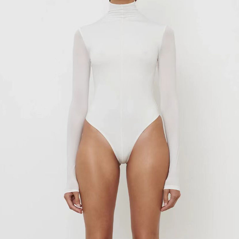 レディース スリムフィット ベースレイヤー、スタンドカラー長 - Turtleneck Bodysuit Office のレビューと価格