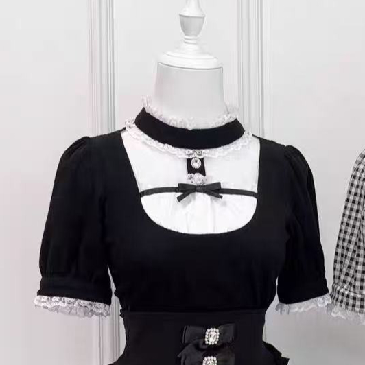 日本のロリータブラウス女性かわいい原宿 JK リボンレースパ - Women Formal Blouses For Evening Wear のレビューと価格