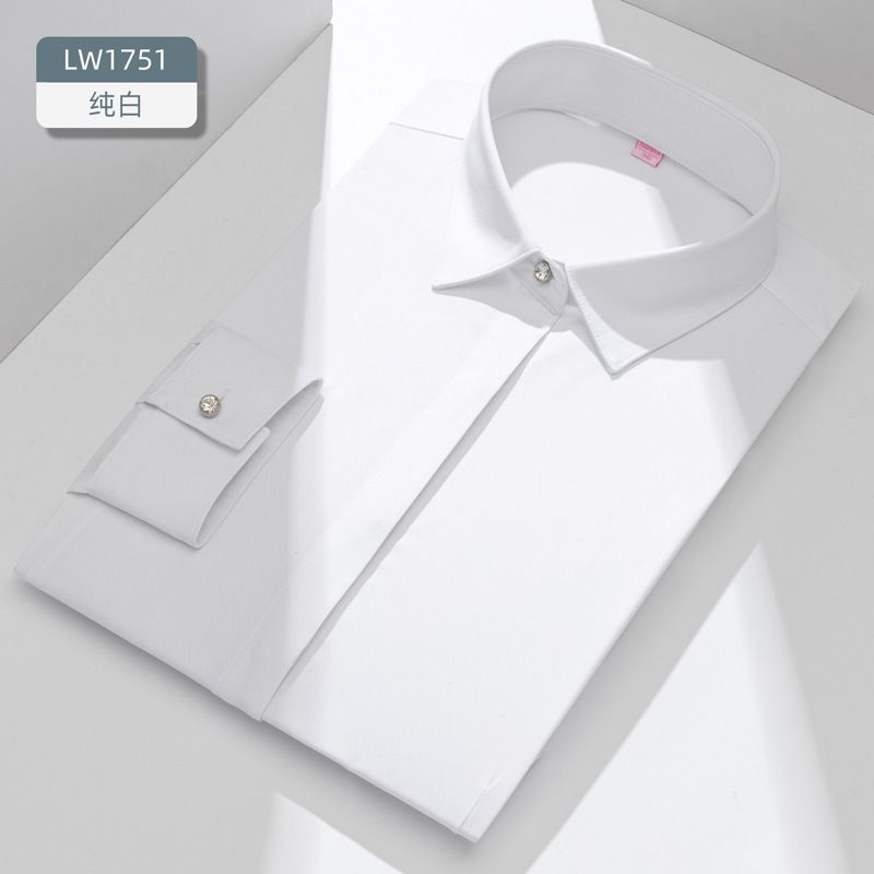 新素材竹繊維レディース長袖ビジネスフォーマルウェアノンアイロ - Women Formal Wear White Shirt のレビューと価格